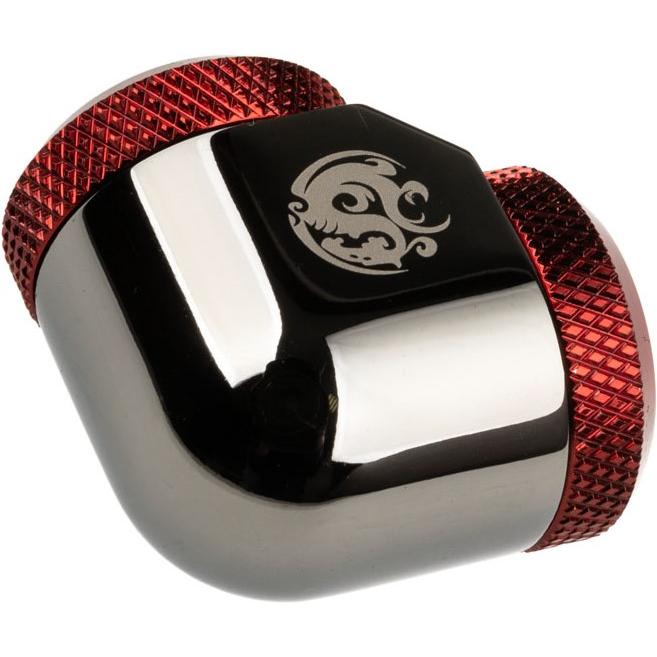 Thumbnail - Bitspower Adapter 90 Grad 14mm AD Hardtube auf 14mm AD Hardtube - schwarz glänzend/rot, Wasserkühlung Anschluss, Rot, Sc...
