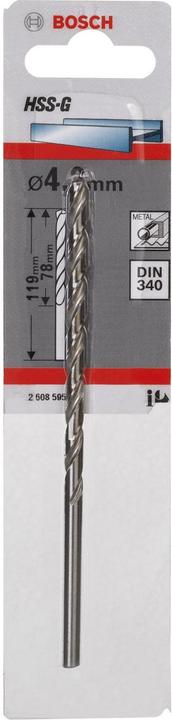 Produktbild Bosch Professional Zubehör Metallbohrer HSS-G, DIN 340, 4,2 x 78 x 119 mm, 1er-Pack (4.2 mm)