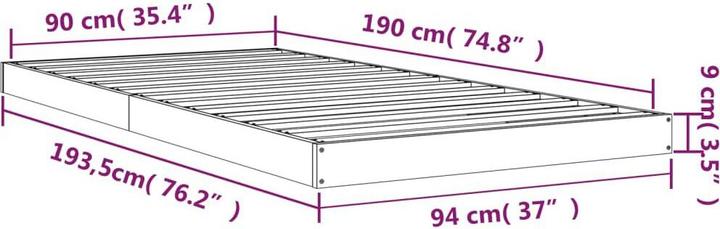 Image du produit vidaXL Bettrahmen (90 x 190 cm)