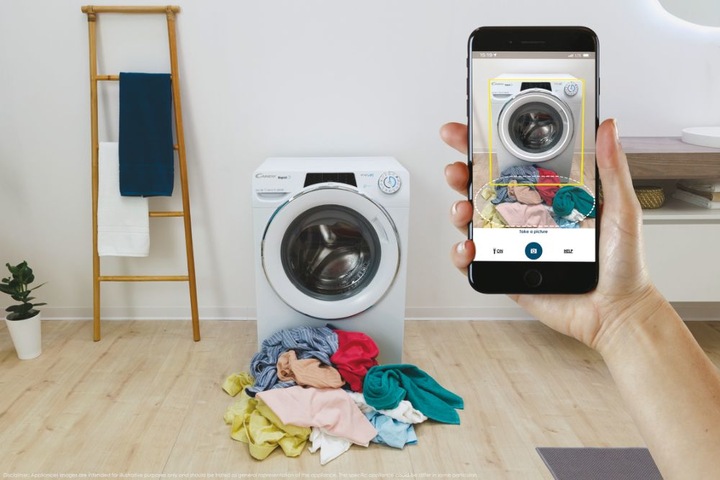 Actual product image Candy RO14146DWMCE/1-S Washing Machine, A, Front loading, Depth 60 cm, 14 kg, White (14 kg, Left)