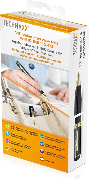 Actual product image Technaxx VIP PEN built-in camera FULLHD (1920 x 1080 Pixels)