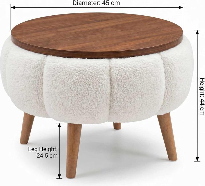 Actual product image Homitis Papatya Side Table (45 x 45 x 44 cm)