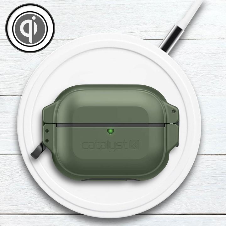 Actual product image Catalyst Total Protection Airpods Pro Waterproof IP68 Cover - Khaki Green (Headphone sleeve)