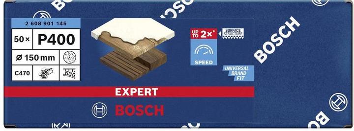 Image du produit Bosch Professional Zubehör EXPERT C470 Papier abrasif multi-trous pour ponceuse excentrique, 150 mm, G 400, 50 pcs. (400)