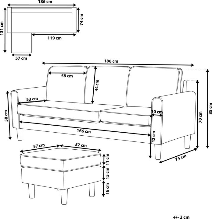 Produktbild Beliani Avesta (3-Sitzer)