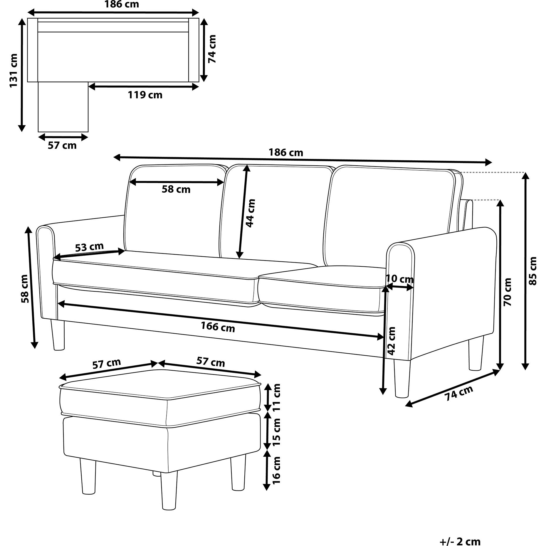 Thumbnail - Beliani, Sofa, Avesta (3-Sitzer)