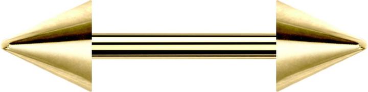 Actual product image Star Piercing Gold-plated barbell with two cones (without brass, Titanium G23)