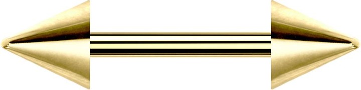 Immagine prodotto Star Piercing Bilanciere placcato oro con due coni (senza ottone, Titanio G23)