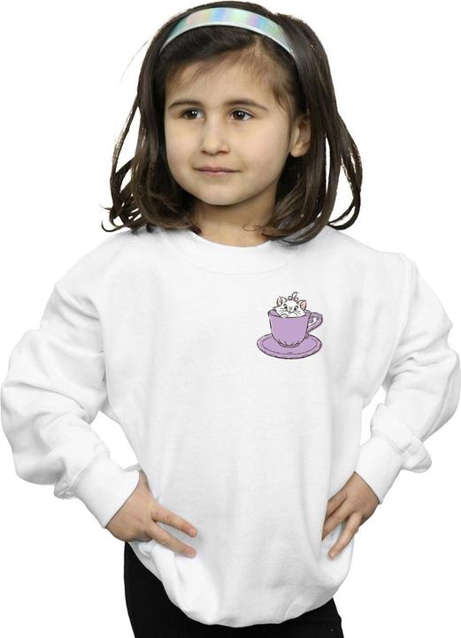 Actual product image Disney Girls Aristocats Marie In Cup Breast Print Sweatshirt (116)