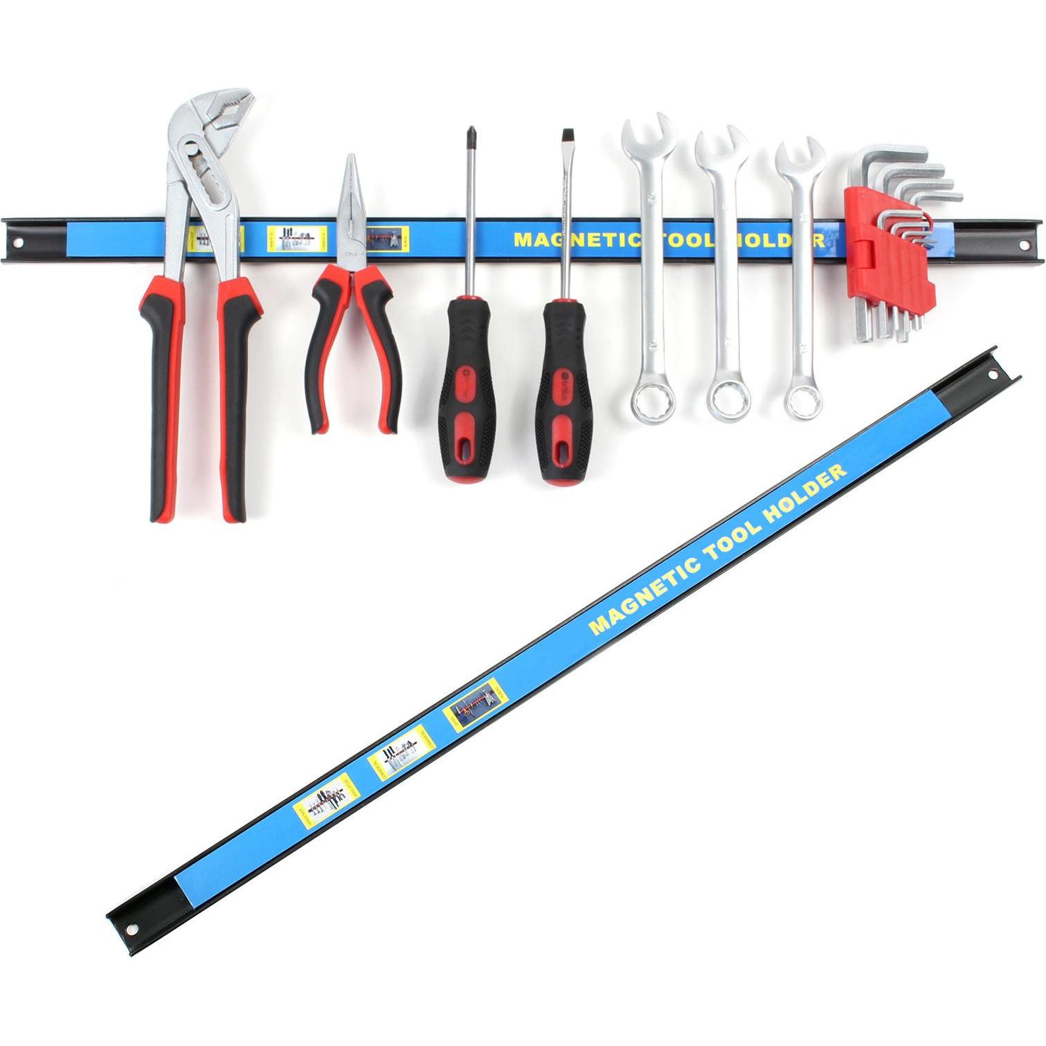 Thumbnail - Wiltec, Werkzeugwand, Magnetleiste 2er Set 61cm Werkzeughalter Werkstatt Schiene Wandhalterung