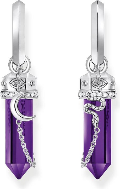 Immagine prodotto Thomas Sabo Creoli con ciondolo con ametista imitata in argento annerito (Argento 925/argento)