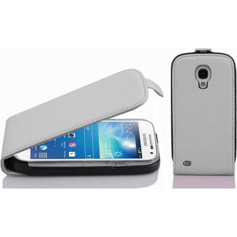 Cadorabo Flip mit Struktur Cover (Samsung Galaxy S4 mini), Smartphone Hülle, Weiss