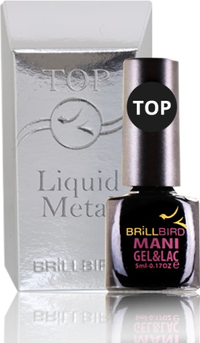 BrillBird Metal gel&lac 5ml Top (Transparent, UV-Gel Lack)