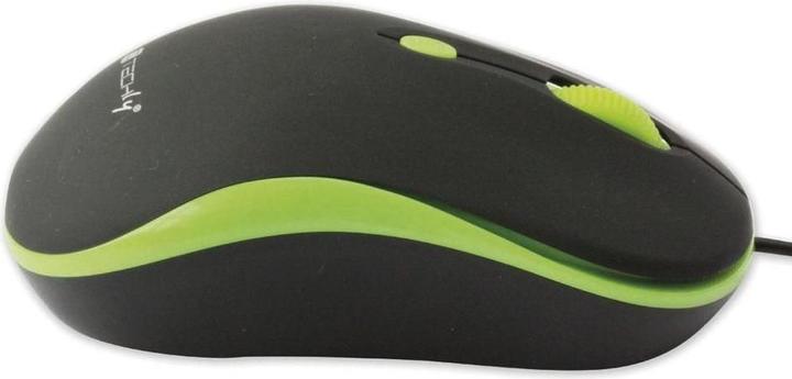 Actual product image Techly USB Optical Mouse 800-1600 dpi Black / Green IM 1600-WT-BG (Cable)