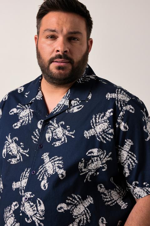 Immagine prodotto Men+ Viskose-Hemd, Halbarm, Alloverprint, Cubakragen, Cuba Fit (4XL)