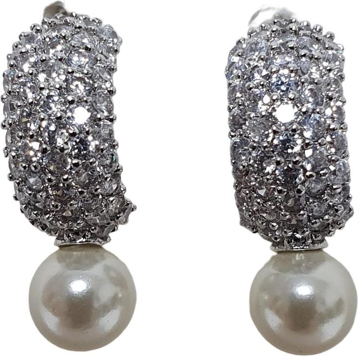 Immagine prodotto L'Officiel Orecchino rodio con zirconi e perla