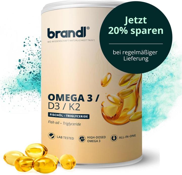 Actual product image Brandl Omega 3/D3/K2 (120 Piece, Capsules, 100 g)