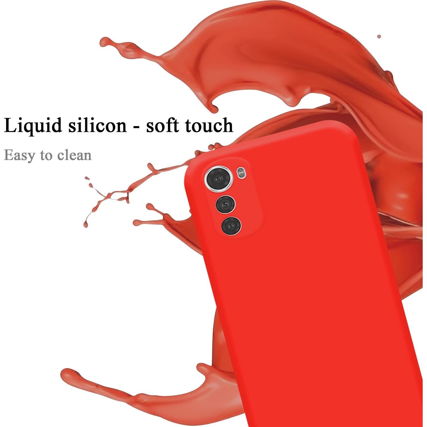 Thumbnail - Cadorabo TPU Liquid Silicone Case Hülle für Motorola MOTO E32 4G / E32S (Motorola Moto E32s), Smartphone Hülle, Rot