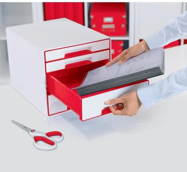 Produktbild Leitz Schubladenbox WOW CUBE weiss/rot (A4+)