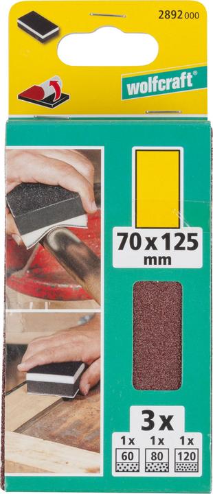Actual product image wolfcraft wolfcraft 1 hand sander set 4 pcs. with velcro thread (P60)