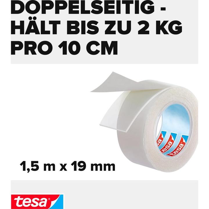 Produktbild tesa Powerbond TRANSPARENT doppelseitiges Montageband (19 mm)