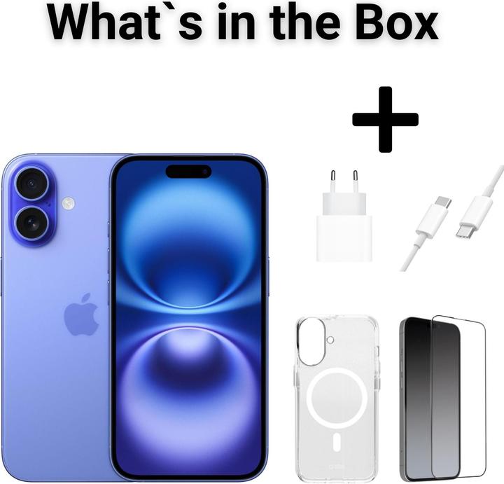 Produktbild Reenova iPhone 16 128GB (128 GB, Ultramarine, 6.10", 48 Mpx, SIM + eSIM, A / Wie neu)