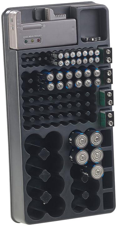 Actual product image TKA Set of 3 2in1 battery organizer for 98 batteries incl. with battery tester