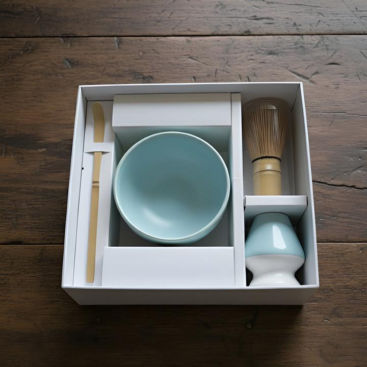 Actual product image Gewürzladen Näfels Matcha Set – in Geschenkbox, hellblau