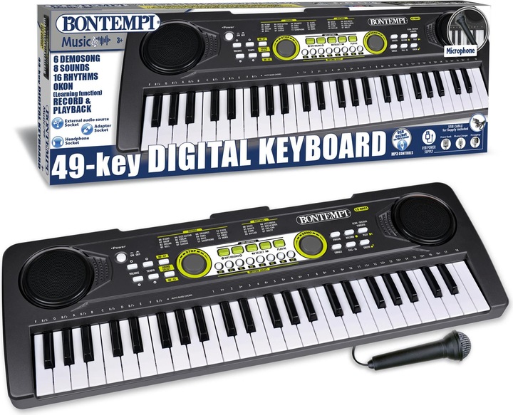 Produktbild Bontempi Digitales 49-Tasten-Keyboard mit Mikrofon