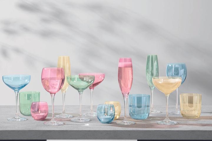 Produktbild LSA Polka Weinglas 400ml - pastell sortiert x 4 (40 cl, 4 Gläser, Rotweingläser)