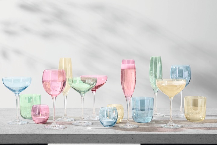 Actual product image LSA Polka wine glass 400ml - pastel assorted x 4 (40 cl, 4 Glasses, Red wine glasses)
