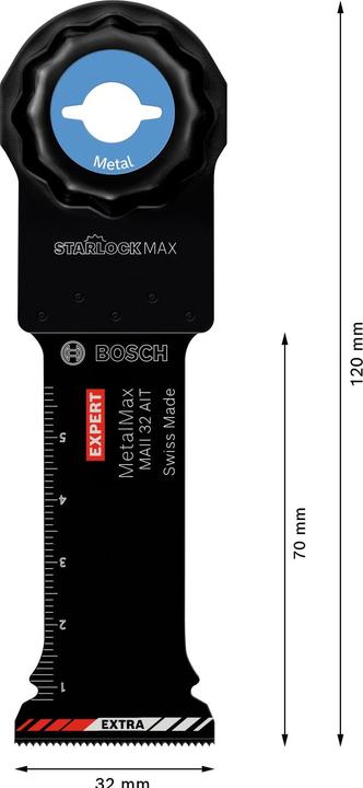 Actual product image Bosch Professional Zubehör Expert MetalMax MAII 32 AIT blade for multifunctional tools, 70 x 32 mm