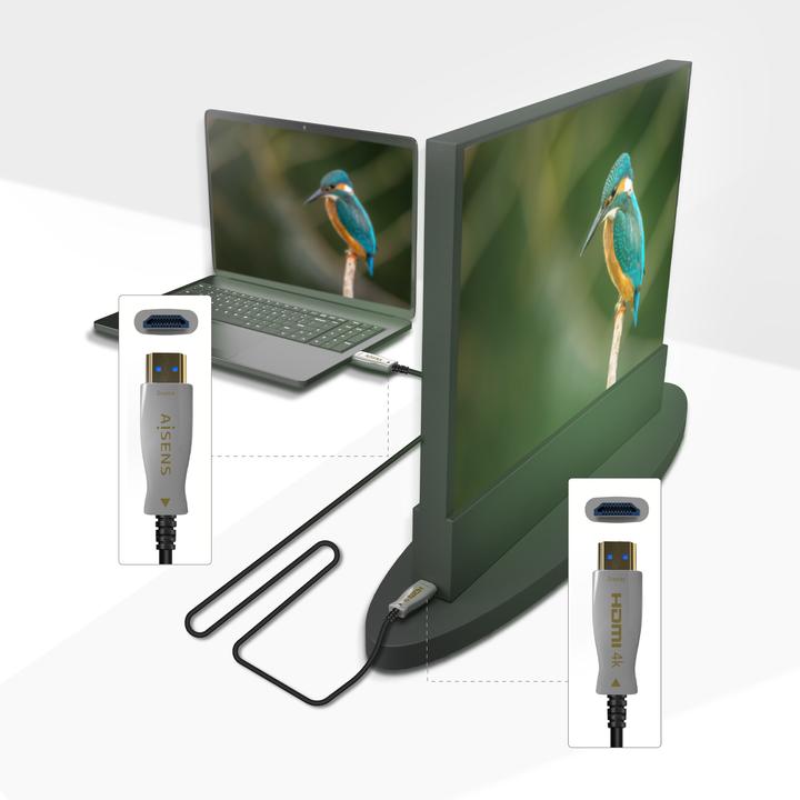 Actual product image Aisens CABLE HDMI V2.0 OPTICO ACTIVO AOC 4K60HZ M/M 100M NEGRO (100 m, HDMI, 2.0)