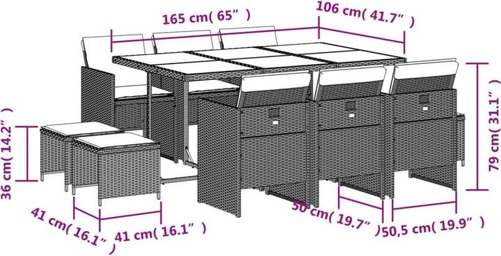 Produktbild vidaXL Garten Essgruppe