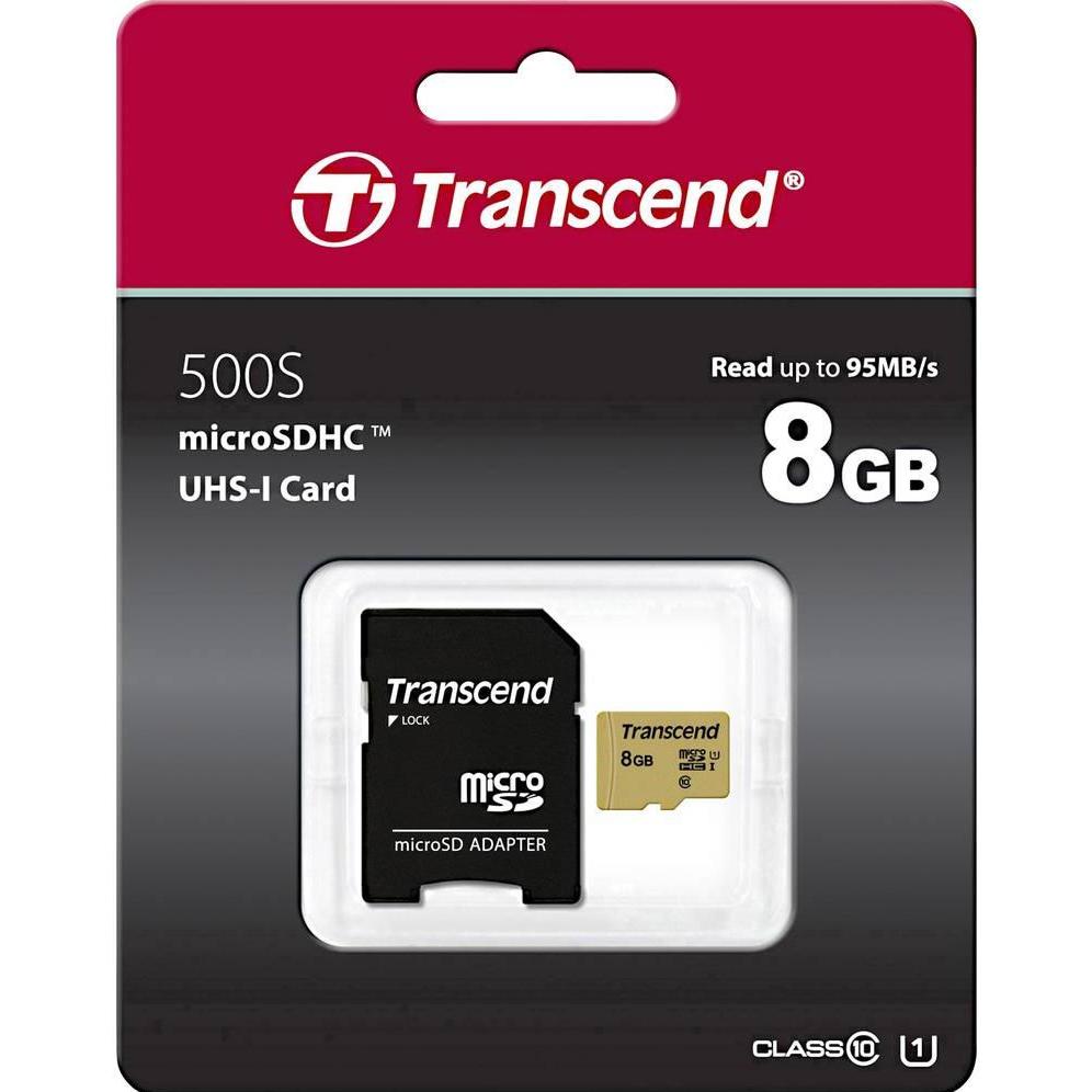 Thumbnail - Transcend 8GB UHS-I U1 SD CARD (8 GB, microSDXC, U1, UHS-I), Speicherkarte, Gold