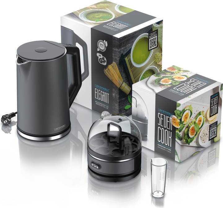 Immagine prodotto Arendo Set per la colazione, bollitore in acciaio inox da 1,5 l con impostazione della temperatura e
