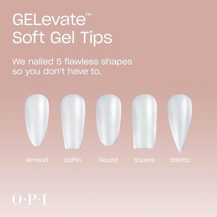 Produktbild OPI Gelevate Soft Gel Nail Tips Medium Length Extensions Flexible and Natural