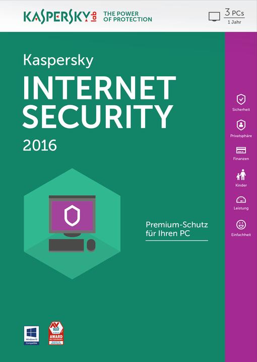 Produktbild Kaspersky Internet Security 2016 (3 User, 12 Monate)