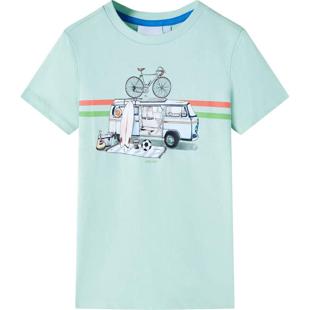 VidaXL, Jungen, Shirt, Kinder-T-Shirt Helles Minzgrün 116,Material: 100, Grün, (116)