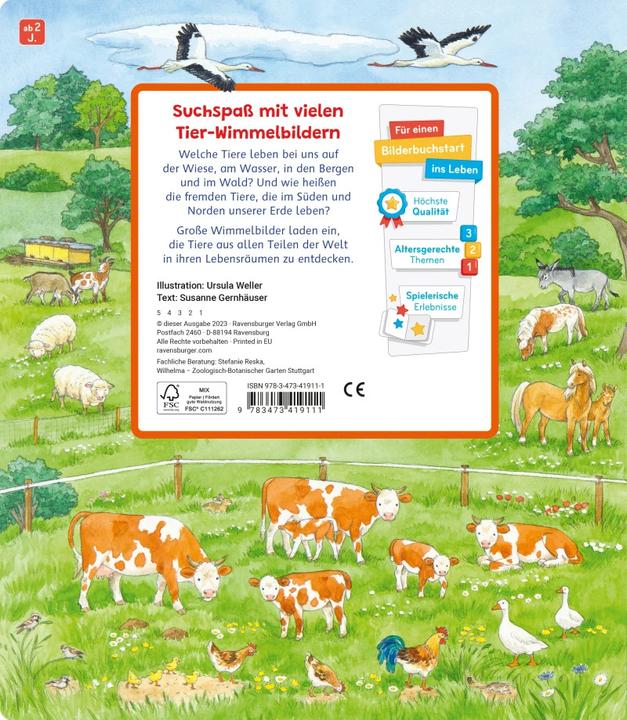 Produktbild Ravensburger Mein grosses Sachen suchen: Alle Tiere der Welt (Deutsch, Susanne Gernhäuser, Ursula Weller, 2023)