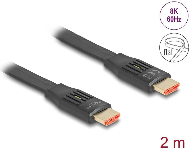 Produktbild Delock High Speed HDMI Flachbandkabel 48 Gbps 8K 60 Hz 2 m (2 m, HDMI, 2.1)
