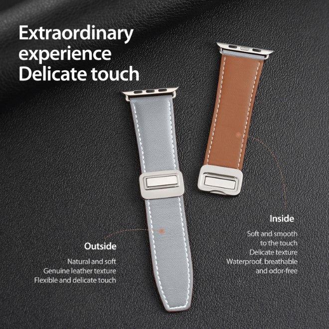 Actual product image Dux Ducis YA bracelet (38 mm, 40 mm, 41 mm, Genuine leather, Apple Watch Series 1, Apple Watch Series 2, Apple Watch Series 3, Apple Watch Series 4, Apple Watch Series 5, Apple Watch Series 6, Apple Watch Series 7, Apple Watch Series 8, Apple Watch Series 9, Apple Watch SE)