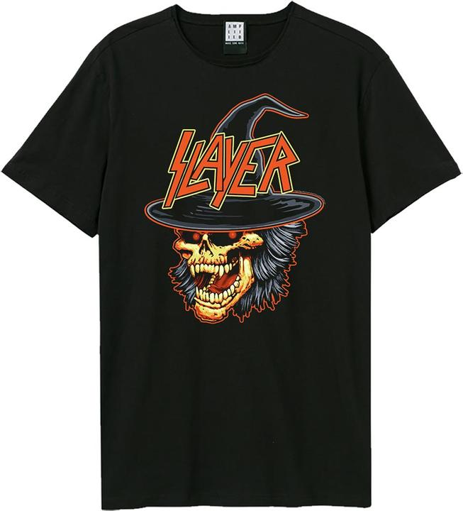 Actual product image Amplified Unisex Adult Skull Slayer Cotton Halloween T-Shirt (L)