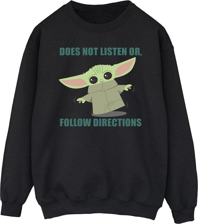 Actual product image Star Wars Mens The Mandalorian Grogu Does Not Listen Sweatshirt (M)
