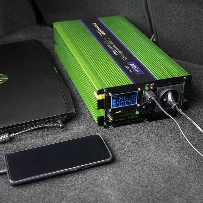Actual product image Qoltec Pure Sine Wave Inverter Monolith
