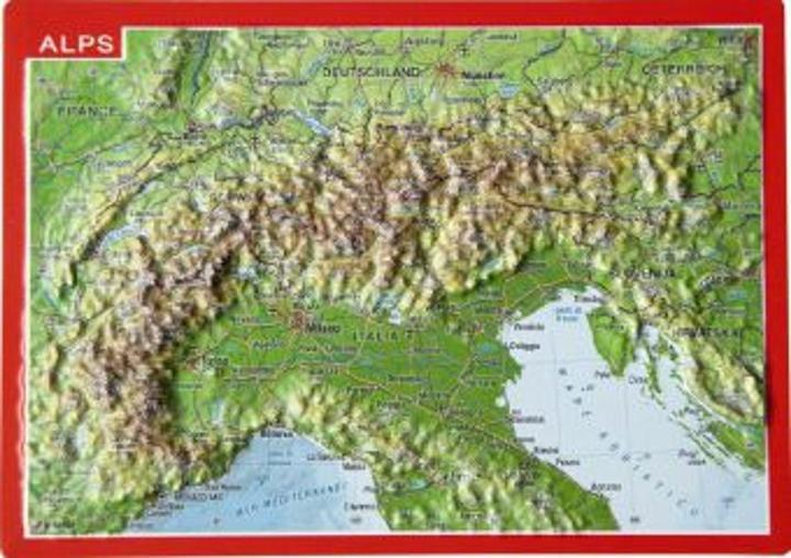 Produktbild Reliefpostkarte Alpen