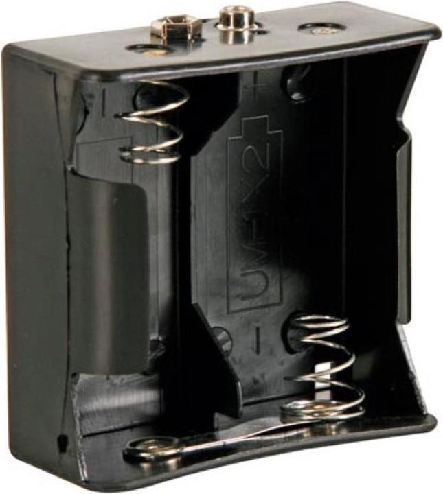 Actual product image Velleman Battery Holder For 2 x D-Cell (With Snap Terminals)