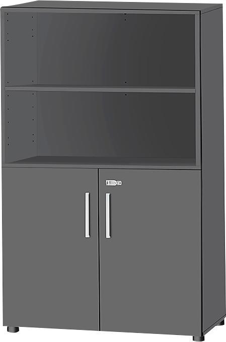 Produktbild Schäfer Shop Kombischrank SET UP, 4 OH, oben 2 Regale, unten 2 Ordnerhöhen mit Türen + 2x...