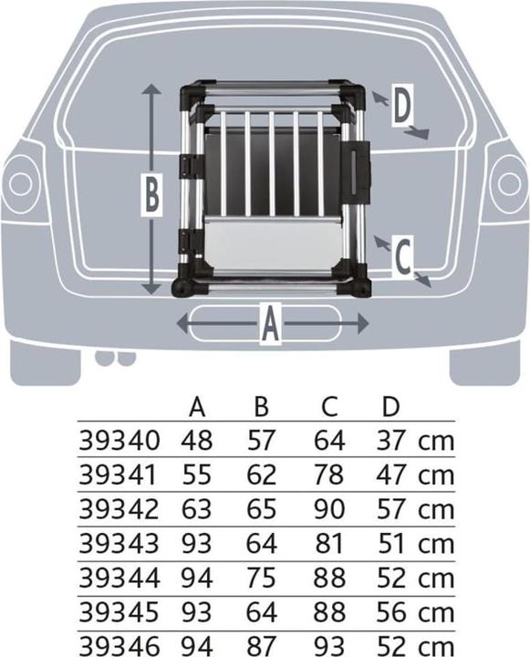 Produktbild Trixie Transportbox Aluminium small (Hund, Abschliessbar, Atmungsaktiv)