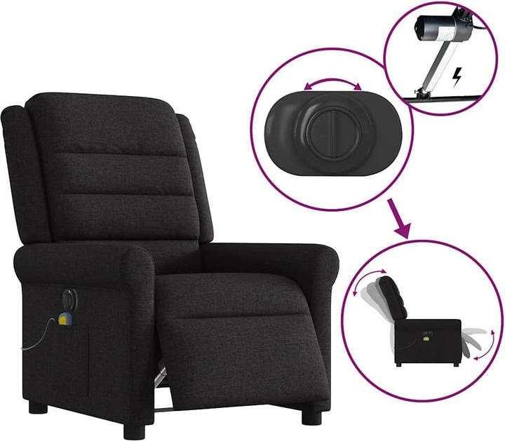 Immagine prodotto vidaXL Sedia da massaggio elettrica in tessuto nero